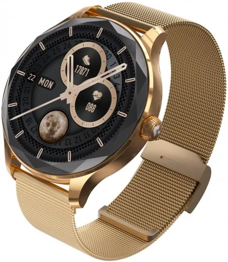 Garett Smartwatch Garett Viva Różowe Złoto Stalowy + Pasek 5904238486115