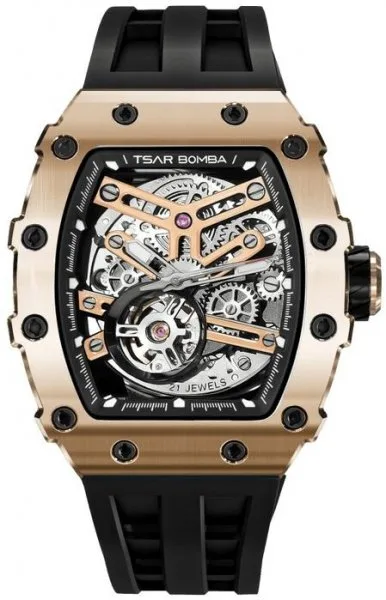 Tsar Bomba Elemental Automatic Rose Gold Black TB8208A-16