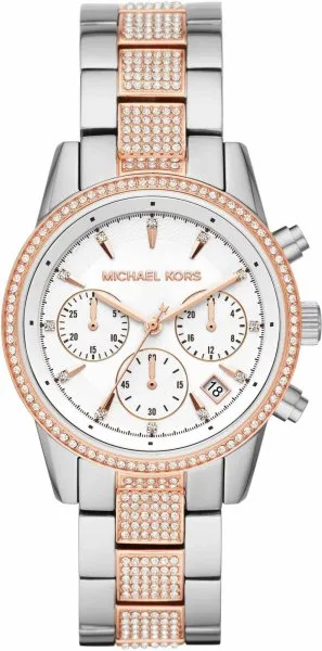 Michael Kors Ritz Srebrny/Stal w kolorze różowego złota Ø37 mm MK6651