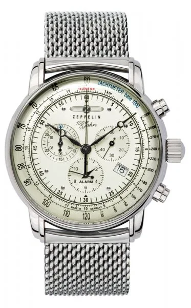 ZEPPELIN 8680M-3 - 100 Jahre Chronograph - Męski - Zegarek na bransolecie