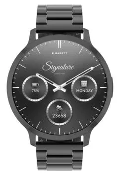 Smartwatch męski Garett Edge czarny stalowy AMOLED 1,73″ + pasek skórzany