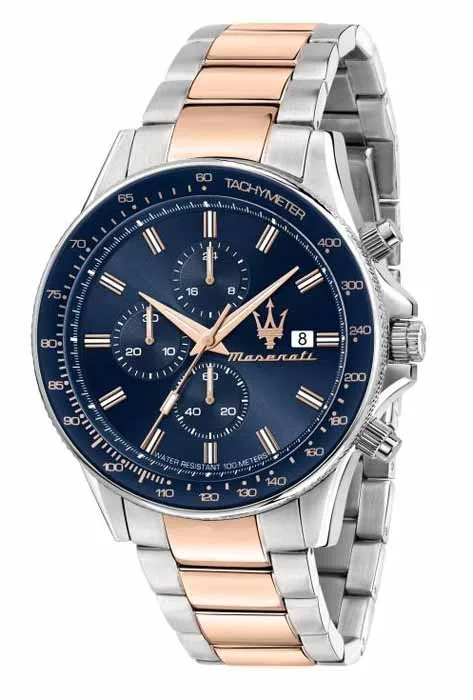 Maserati Sfida Niebieski/Stal Ø44 mm R8873640012