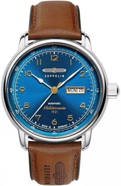 Zeppelin 100 Jahre Mediterranee Azure Blue Daydate 9664-3