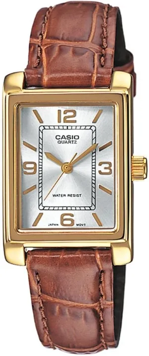 Zegarek Casio LTP-1234PGL-7AEG zegarek damski złoty brązowy pasek