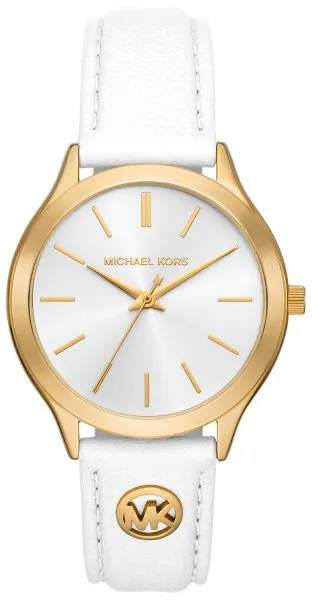 Michael Kors SLIM RUNAWAY White Leather Strap 38mm MK7466