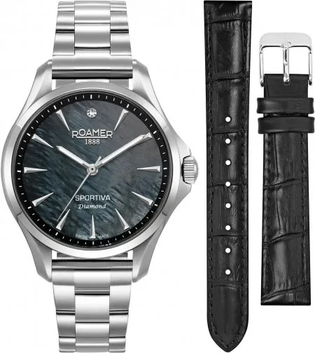 Roamer Sportiva Diamond 865847 41 80 50 Zegarek Damski - Dodatkowy pasek w zestawie