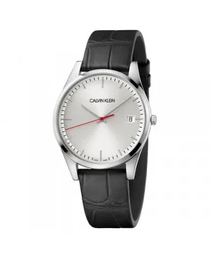 Zegarek męski Calvin Klein Time Gent K4N211C6 na czarnym skórzanym pasku
