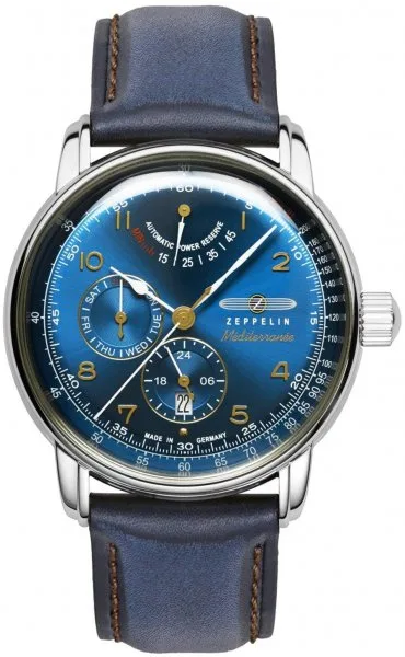 Zeppelin 100 Jahre Mediterranee Azure Blue Power Reserve 9690-3