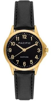 Zegarek Damski Pacific Sapphire BLA-1101-04 – złoty, czarna tarcza, szafirowe szkło