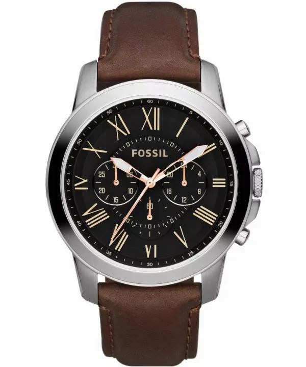 Fossil GRANT Brown Leather Strap 44mm FS4813