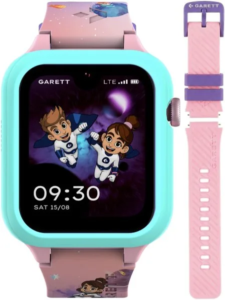 Garett Smartwatch Garett Kids Essa 2 AI 4G Różowy + Obudowa i Pasek 5904238487334