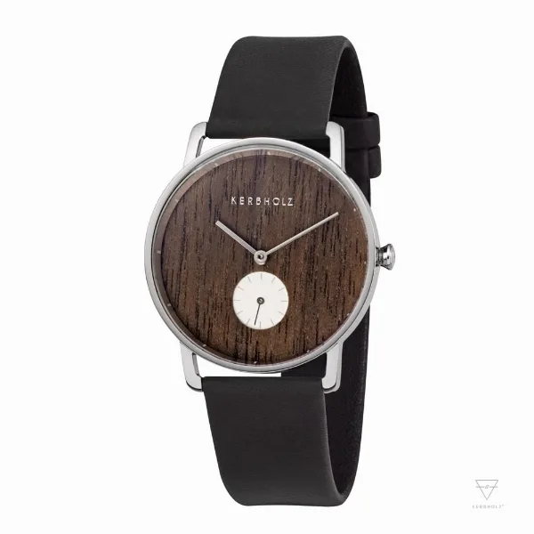 KERBHOLZ WATMFRI4172 - Fritz - Silver/Walnut/Midnight Black - Damski - Zegarek na pasku