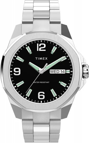 Timex Essex Day &amp; Date 46mm Stainless Steel Bracelet TW2W92700