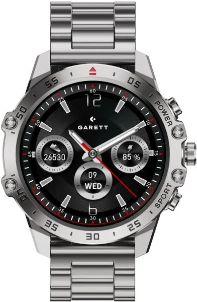 Garett Smartwatch Garett V14 Srebrna Stal zestaw z paskiem 5904238486849
