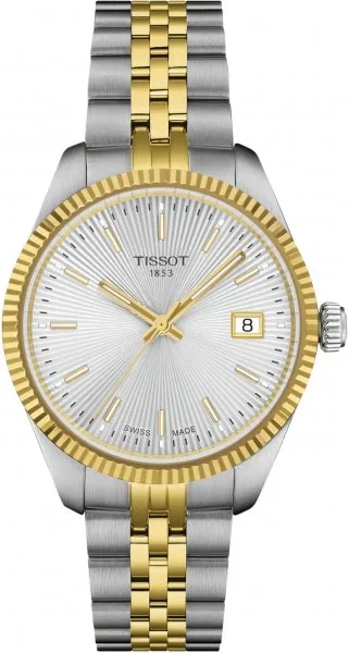 Zegarek Tissot Ballade 34mm T156.210.22.031.00 – damski zegarek srebrno-złoty