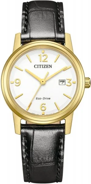Zegarek Damski Citizen EW2722-01A Eco-Drive Elegance – Skórzany Pasek, Złota Koperta